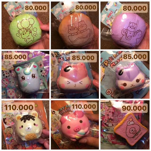 Flashsale Squishy|Poli bun fat fat Yummibear Marshmelli Poli head mac ibloom mashlo kanahei toast