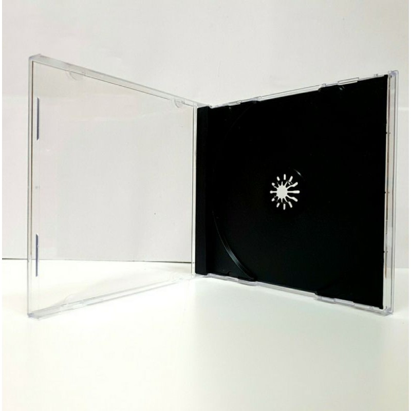 KOTAK CD DVD CASE TEBAL SINGLE BAHAN MIKA WARNA TRANSPARAN HITAM (SATU PAKET ISI 5 KOTAK)