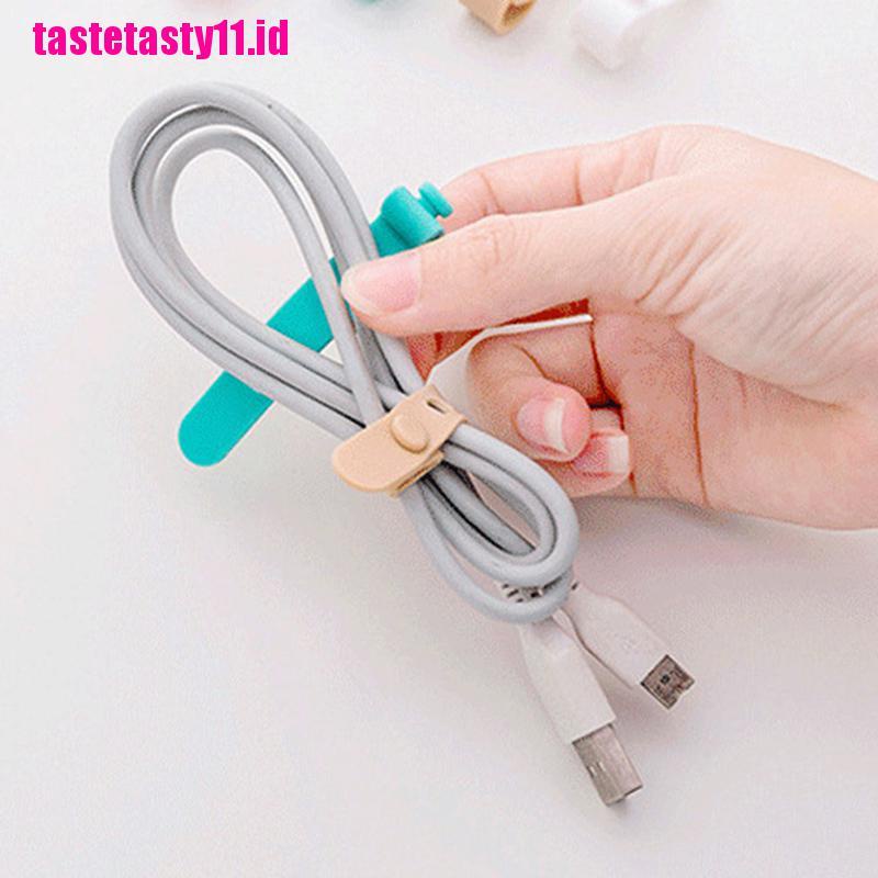 【TTID】4Pcs Silicone Cable Organizer USB Data Wrap Cord Winder Wire Protector Ho