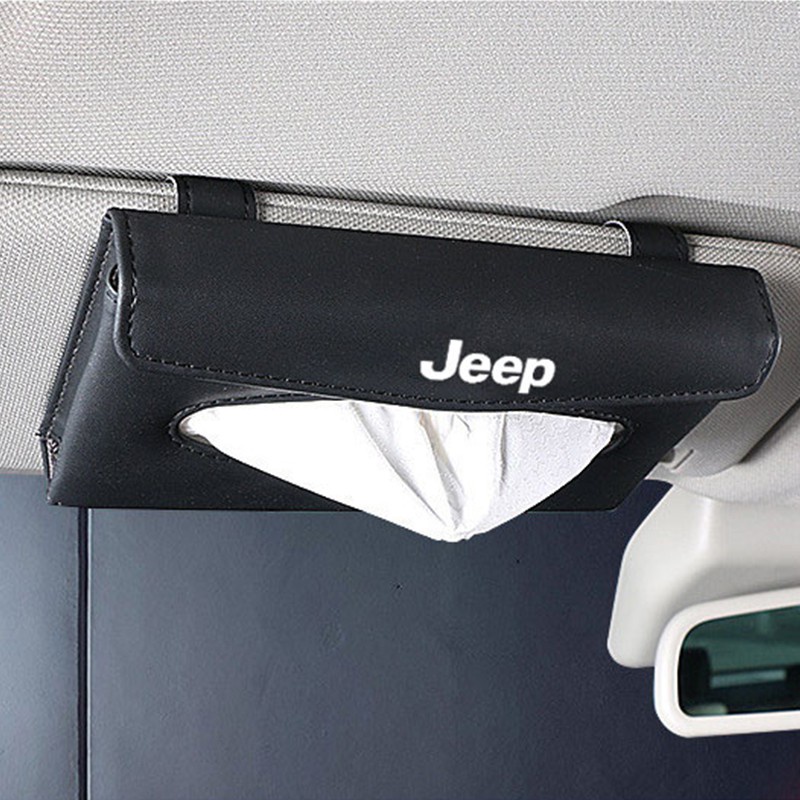 Jeep Kotak Tisu Bahan Kulit Untuk Sun Visor Mobil