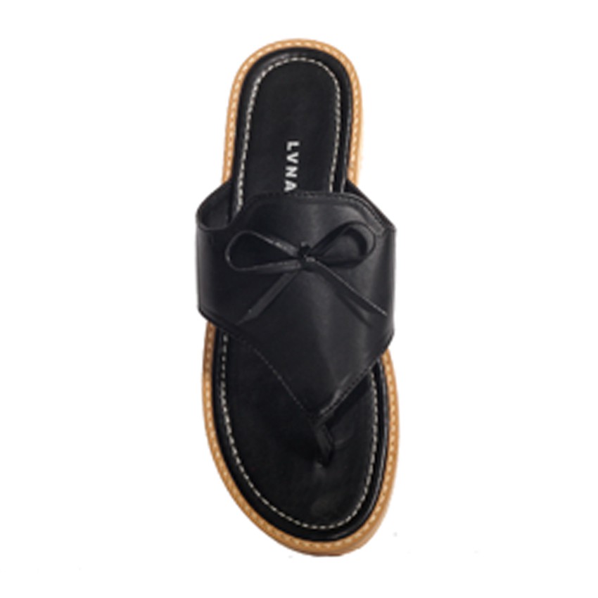 DYRA BLACK |FORIND x Lvnatica| Sendal Jepit Ori Tali Kulit Simpel Kayu Wanita/Women Sandal Footwear