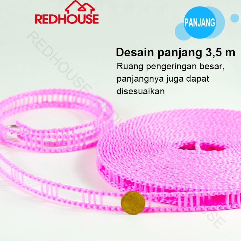 RED HOUSE Tali Jemuran Clothesline Laundry Baju JEMURAN Tali Jemuran 3.5 Meter