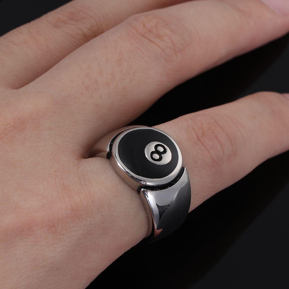 Lily Billiards Cincin Wanita Pria Unisex Gothic Retro Hip Hop Simple Stainless Steel