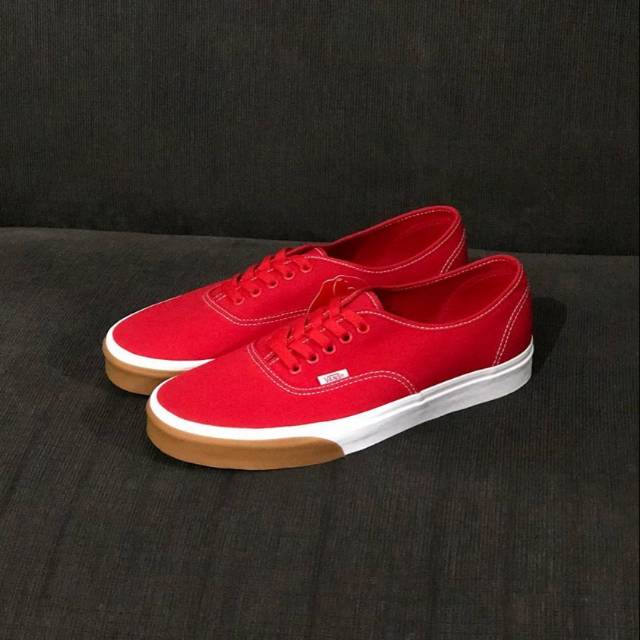 vans authentic gum bumper red