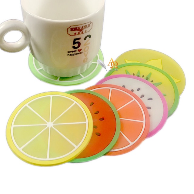 Tatakan Gelas Unik / Alas Cangkir Fruits Lucu