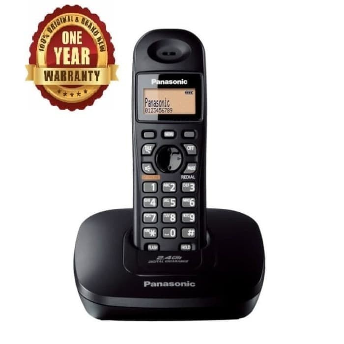 Panasonic Cordless / Wireless Telepon KX-TG3611 -ORI GARANSI - Hitam