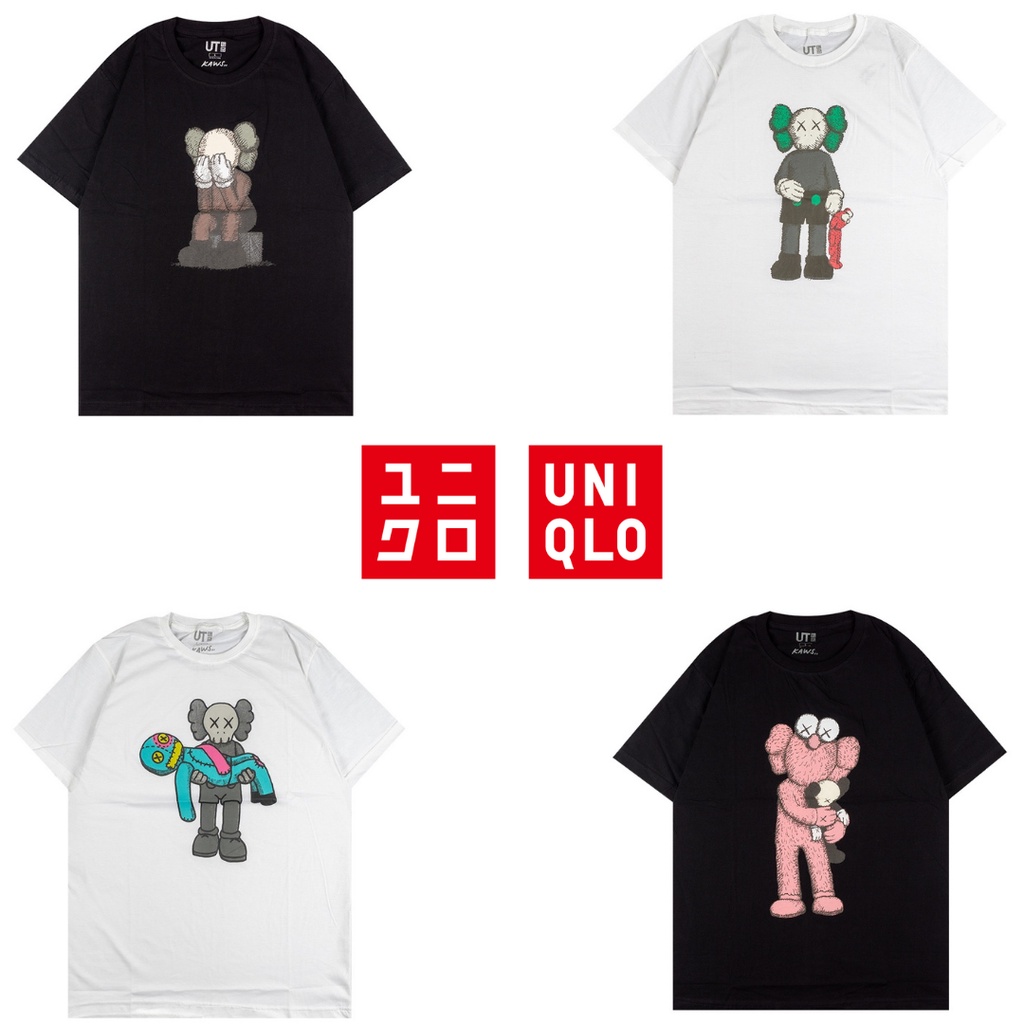 KAOS UNIQLO x KAWS FULL TAG / Kaos Distro Graphic Tee Baju Tshirt Uniqlo Tee