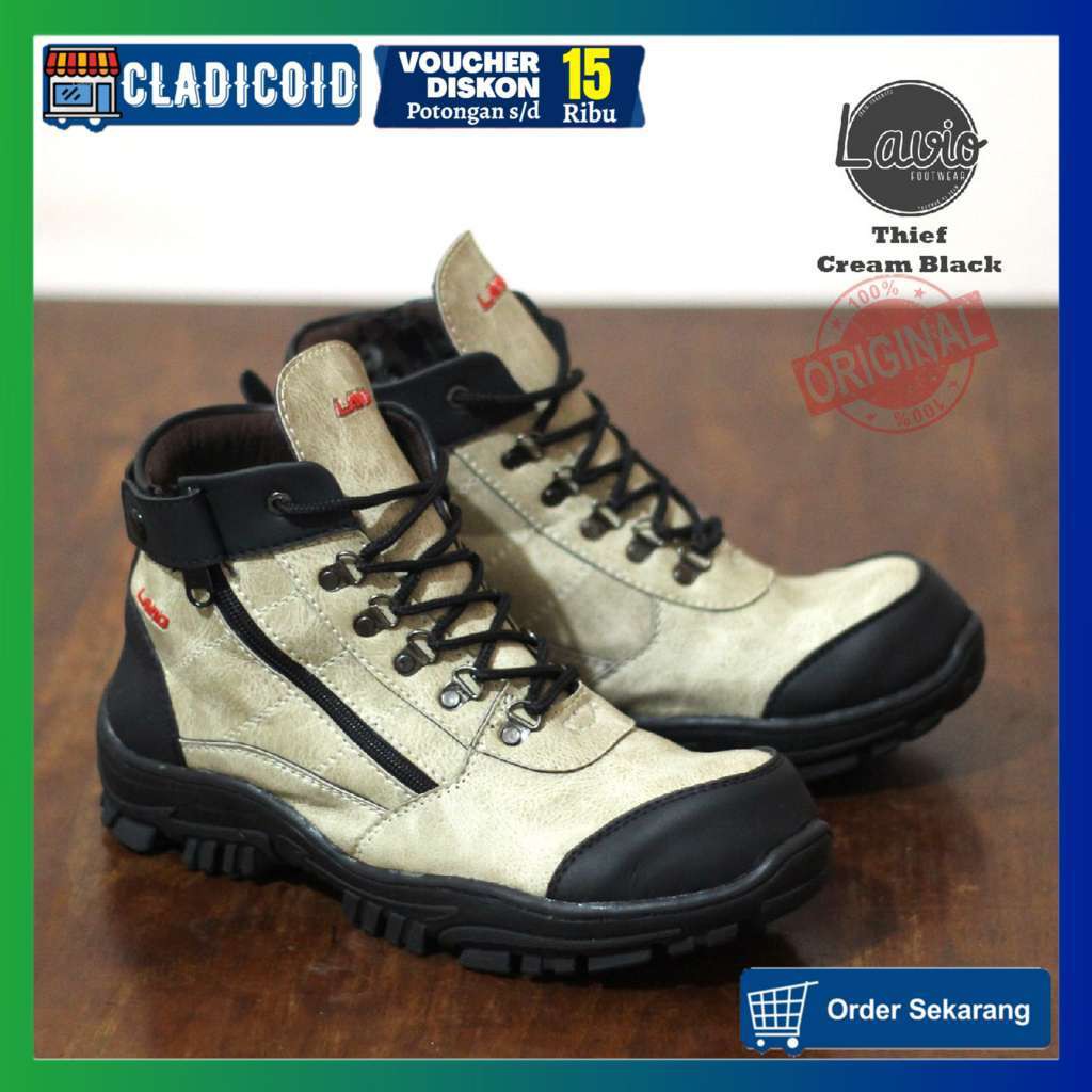 SEPATU SAFETY PRIA ORIGINAL  SEFTY BOOTS KERJA LAPANGAN PROYEK BANGUNAN OUTDOOR LAVIO THIEF