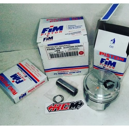 FIM 81-050 SEKER SEHER PISTON KIT SET FIM 64 PIN PEN 15 CUSTOME DOME MENTAH MODIFIKASI ORI FIM ASLI