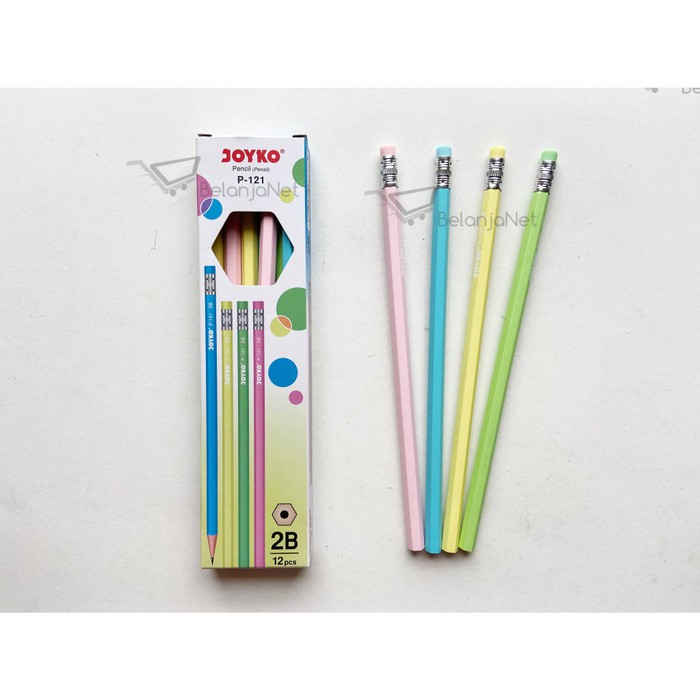 Pencil | Pensil Joyko 2B dengan Penghapus P-121 [LUSIN]