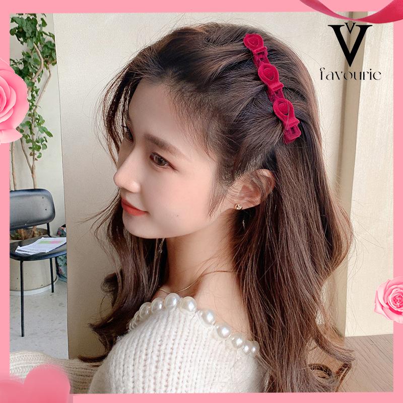 [COD]Flocking Hair Clip Side Hiasan Kepala Artefak Rambut Musim Gugur Dan Musim Dingin-FA