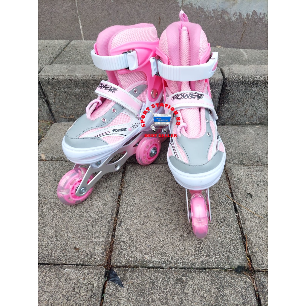 Sepatu Roda Anak Anak POWER Inline Skate Bajaj Free Baut dan Kunci L