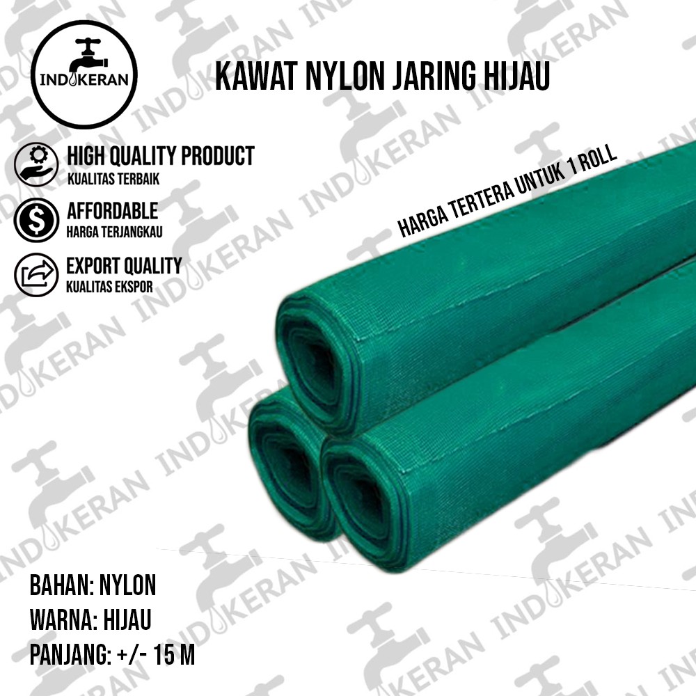 INDOKERAN - Kawat Nylon Jaring Hijau - 1 Roll