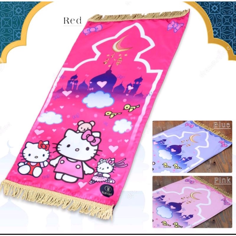 Sajadah Anak Karakter Hello Kitty Rumbai Terbaru