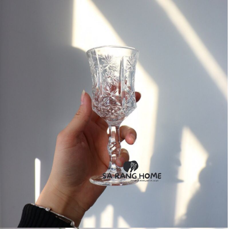 Jual Vintage Aesthetic Wine Drinking Glass / Aesthetic Korean Glassware