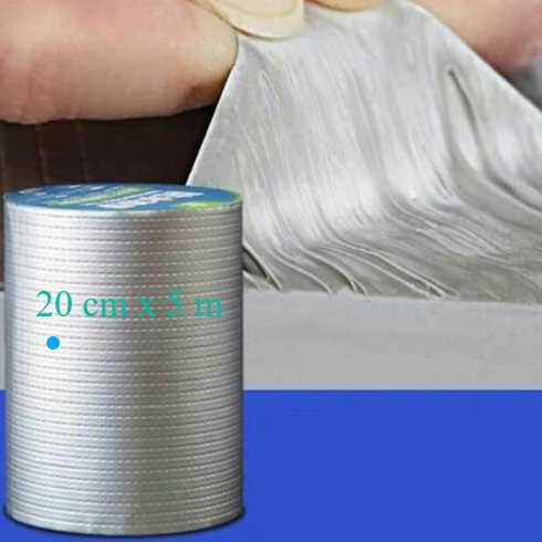 Lakban Anti Bocor Aluminium Foil Butyl Super Ahesive Duct Tape Waterproof 20 cm x 5 m - TaffGUARD KY