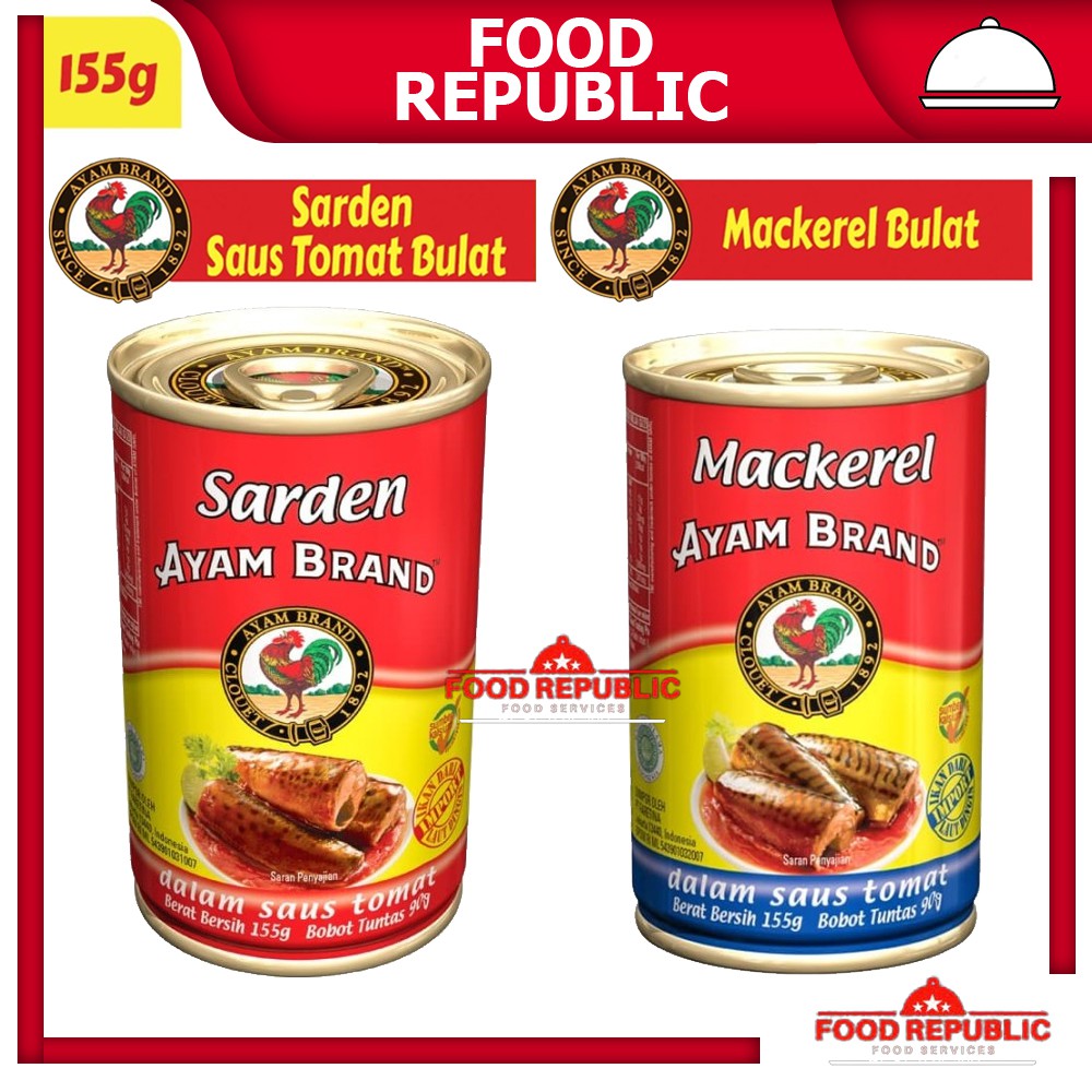 AYAM BRAND 155 GR IKAN SARDINES / MACKEREL KALENG SARDEN FISH TOMAT