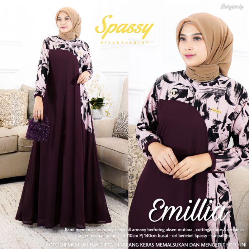 Emillia ORI Spassy/ Burgari Ori Spassy / dress pesta / gamis mewah / baju cantik