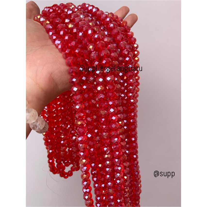 Crystal Ceko 10mm RED QUARTZ merah bahan souvenir kado perhiasan craft