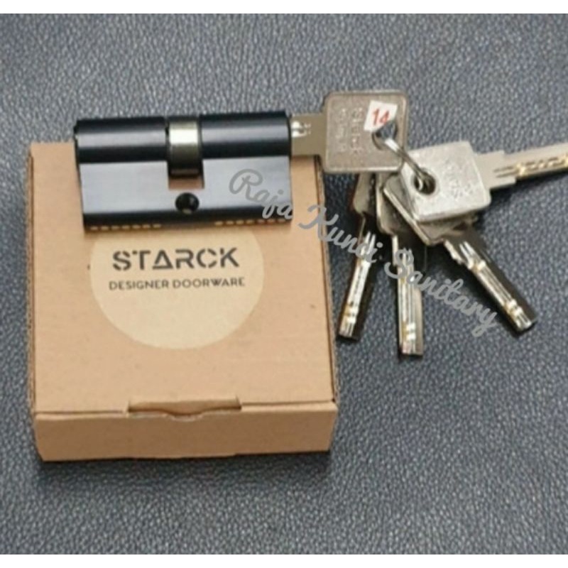Double Cilynder Kunci Starck 60mm Black/Hitam/Cylinder Kunci Komputer