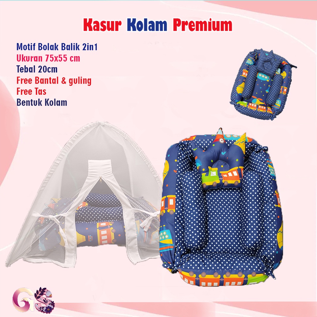 Kasur Baby Bayi Bentuk Kolam Tenda Premium Besar Free Bantal Guling