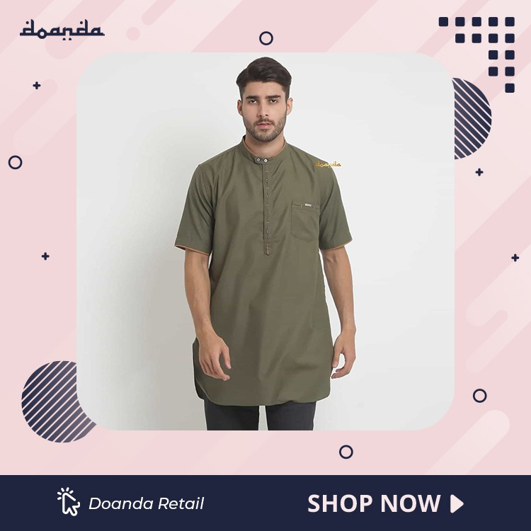 BAJU KOKO MUSLIM KURTA LENGAN PENDEK DOANDA A1062