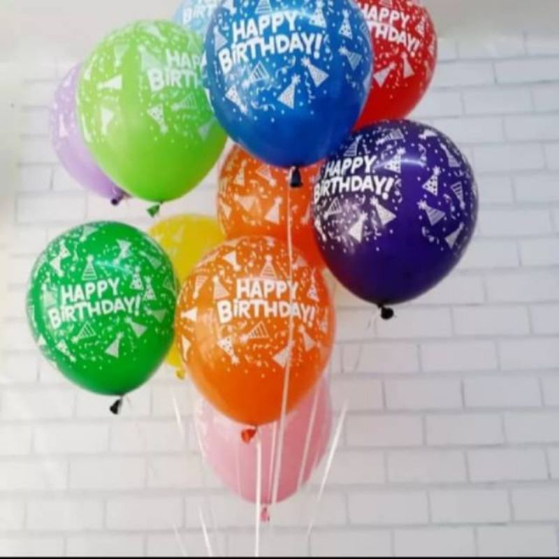 Jual Balon Motif Hbd Balon Latex Balon Ulang Tahun Bulat Shopee