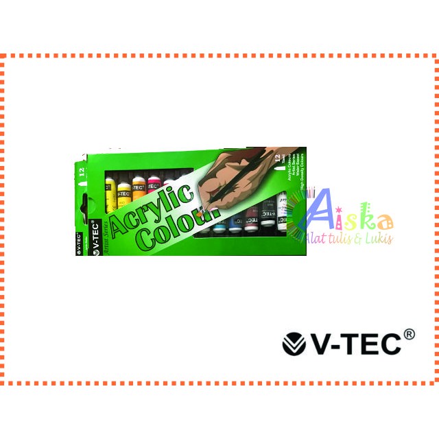 

VTec Acrylic Colours Set 12 (Cat akrilik V-tec set 12 warna)