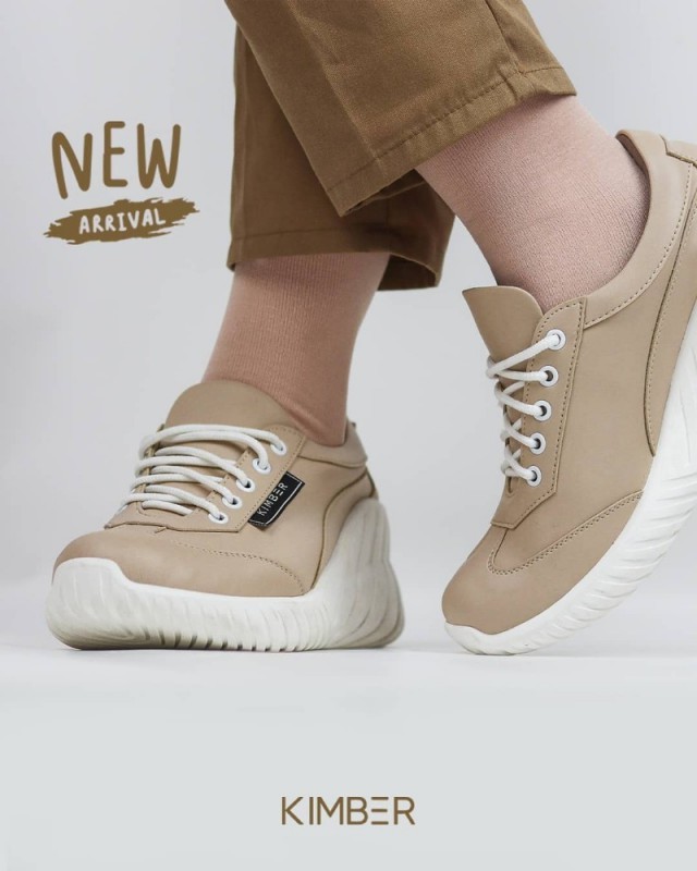 Sepatu Sneakers Wanita Tali Terbaru -NEW KIMBER CHLOE CREAM