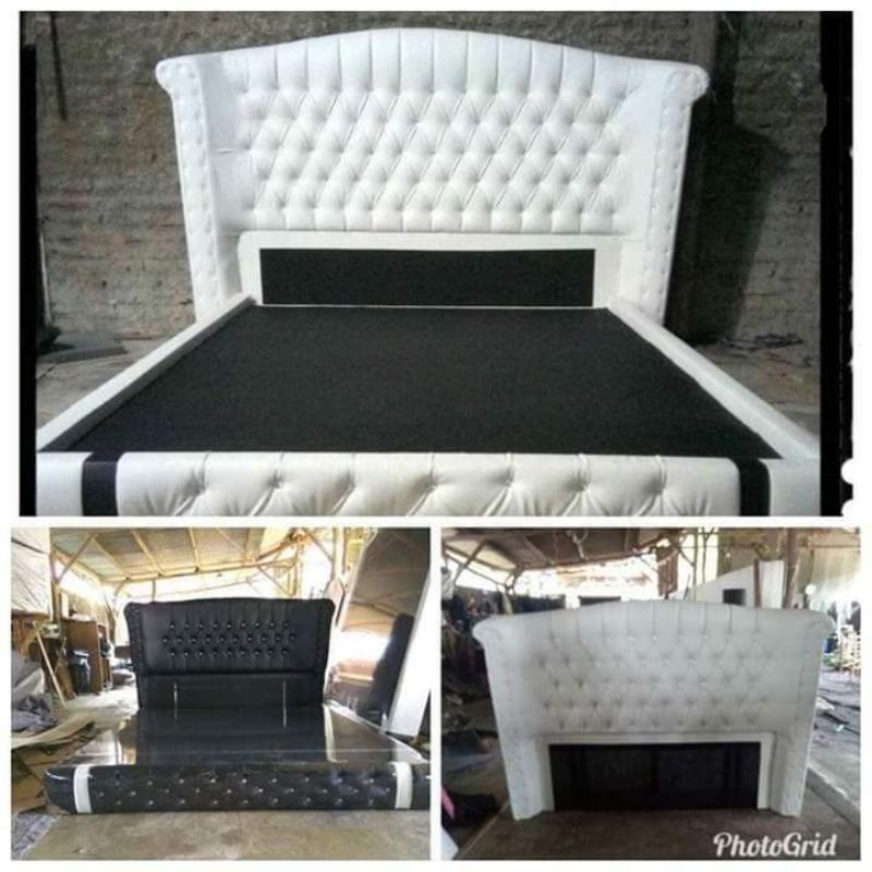Divan Box Minimalis Sandaran Full tanpa Kasur Matras Ranjang Tempat Tidur Oskar Kayu Elegan Mewah Ba