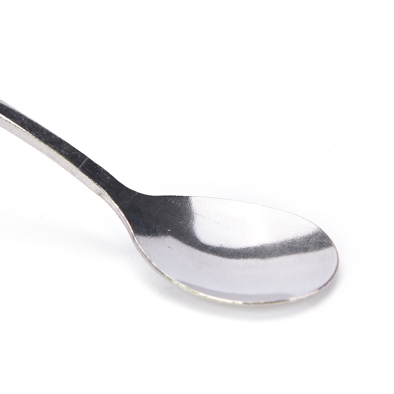 {LUCKID}16cm Long Handle Stainless Steel Tea Coffee Spoons Ice Cream Cutlery