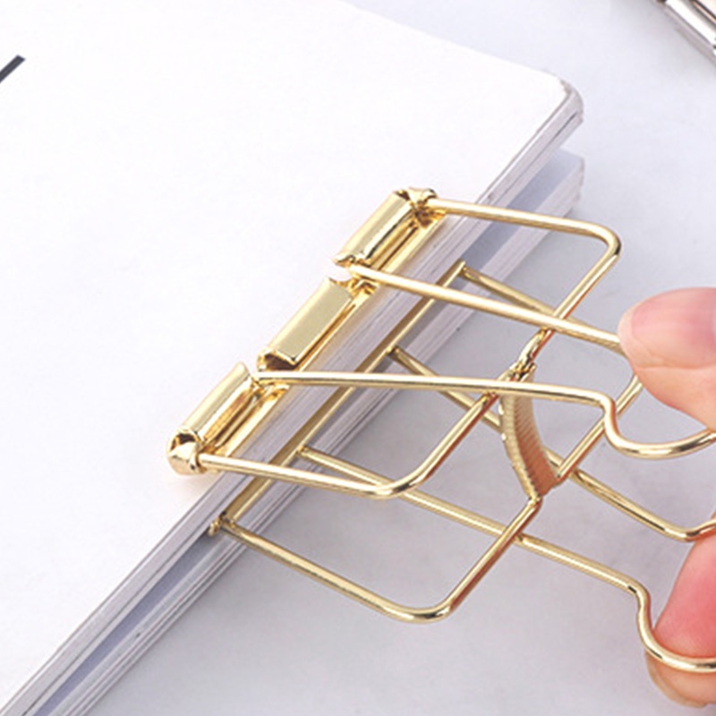 Klip Penjepit Kertas / Bon Bahan Metal Hollow Warna-Warni Untuk Sekolah / Kantor
