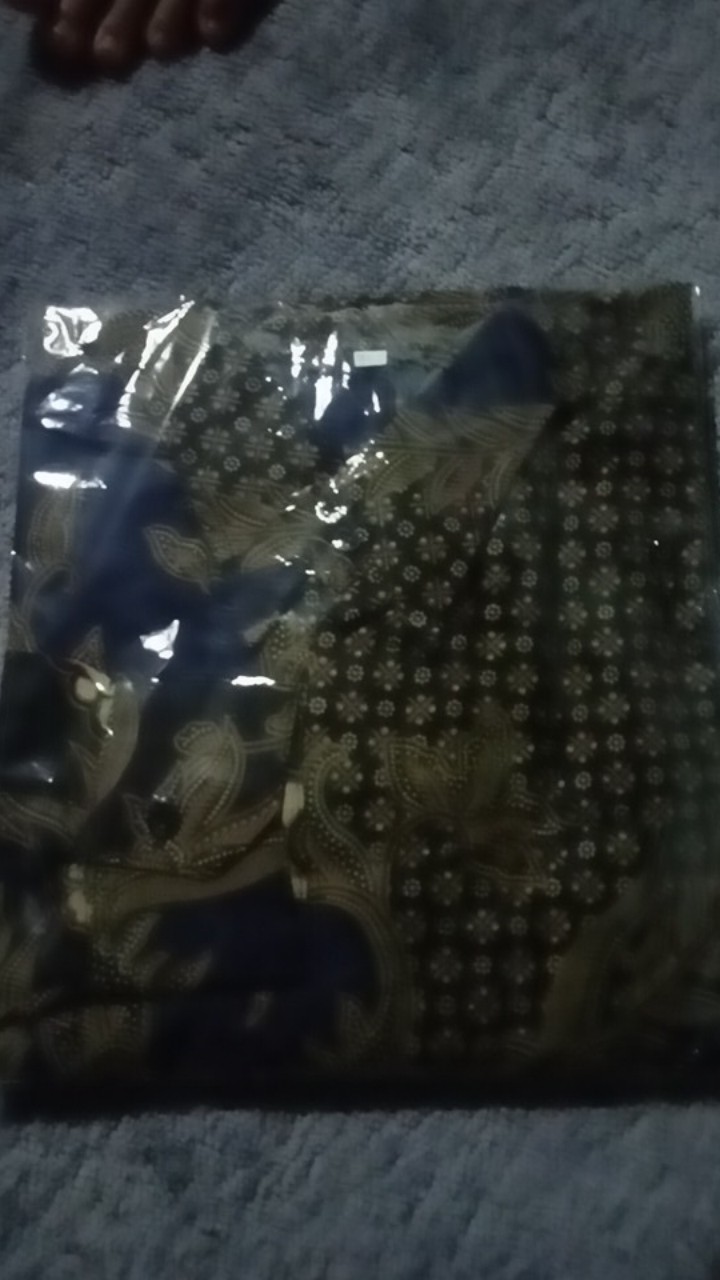 Kemeja Batik Pria Lengan Panjang Size M L Xl Xxl  Bswart Batik Hrb026 Kenongo Hem Panjang Padi