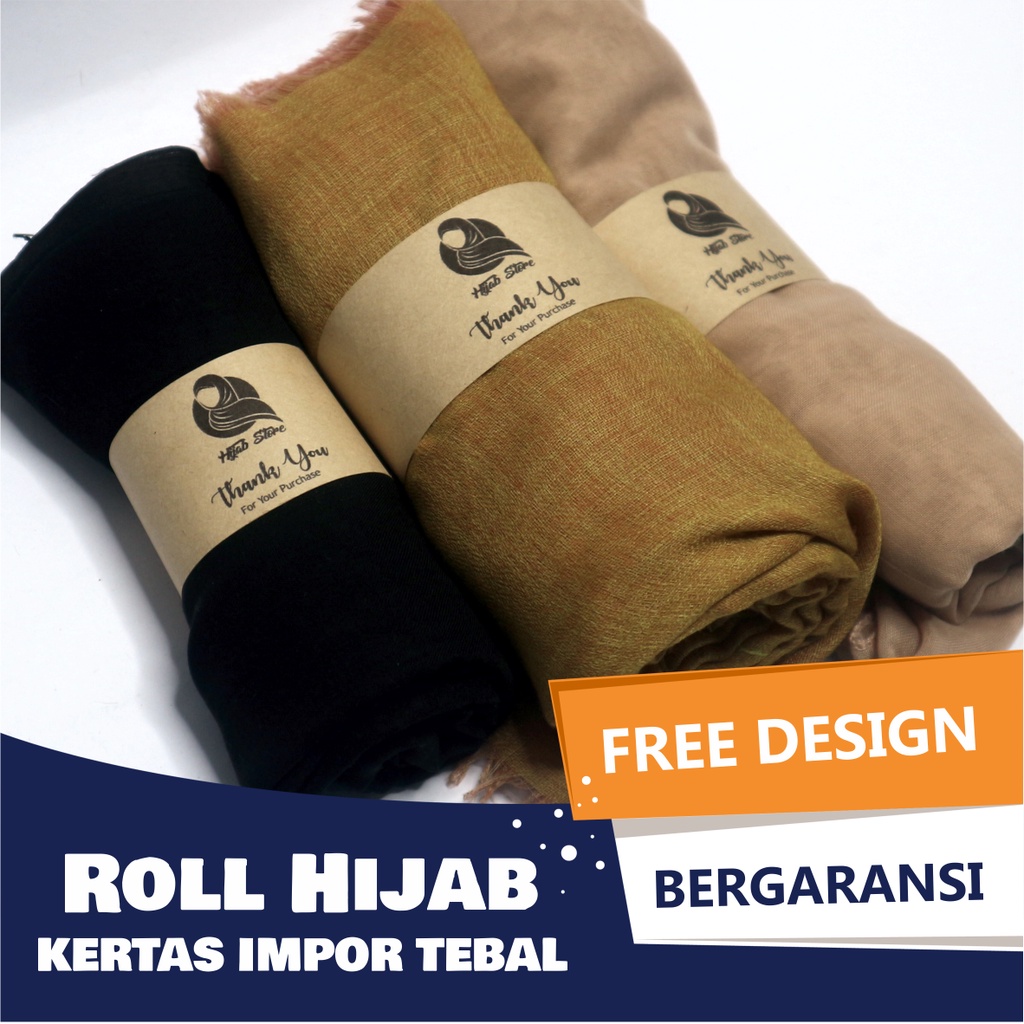 

Roll Roller Label Belt Packaging Pengikat Hijab Kerudung Jilbab Souvenir Makanan Kaos Kaki Kertas Samson Kraft Paper Ukuran 4 x 20 cm Plus Perekat Isi 100 pcs