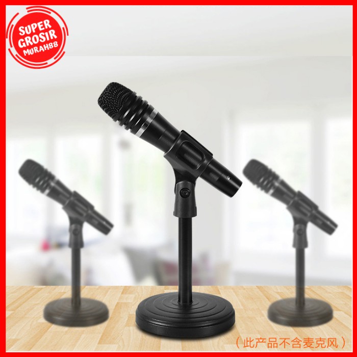 Stand Microphone Meja Podcast Holder 360 Degree Hitam