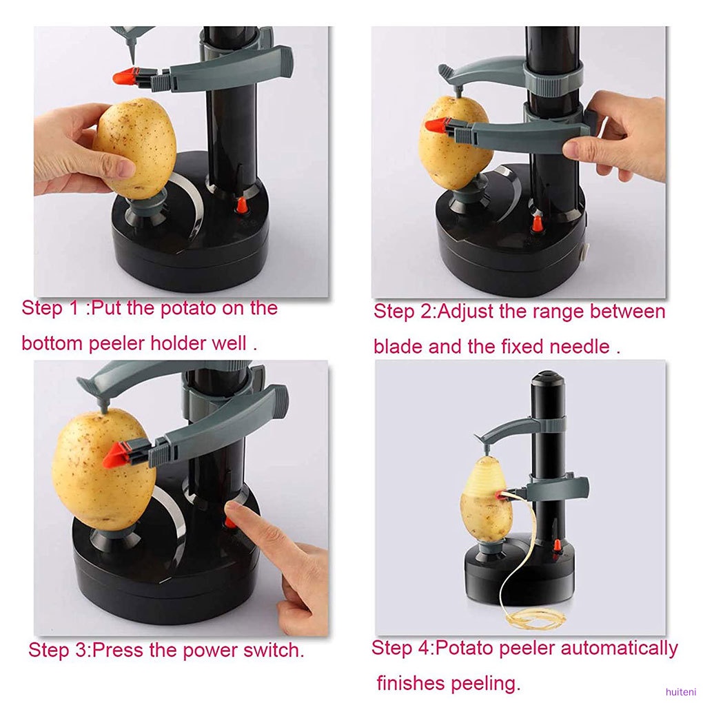 Huiteni.Id Mesin Pengupas Buah / Sayur / Kentang Elektrik Otomatis Adjustable Dengan Charger Us Plug