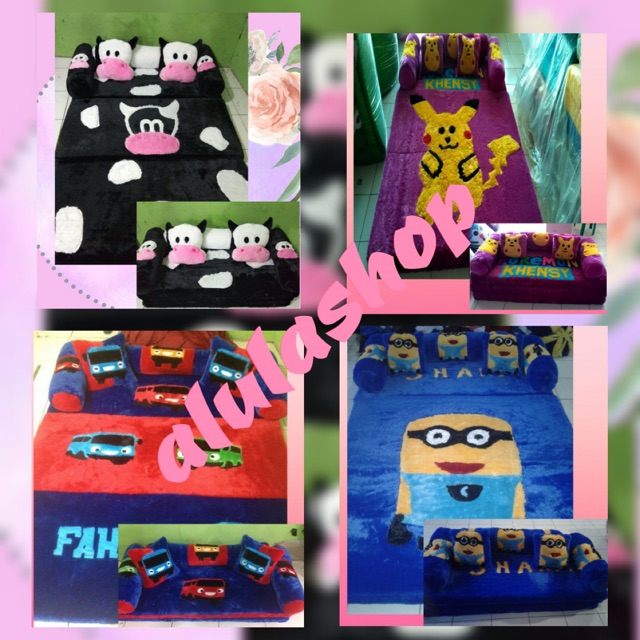 sofabed karakter / sofa bed rasfur / karpet lipat karakter bebas motif ukuran 200x150