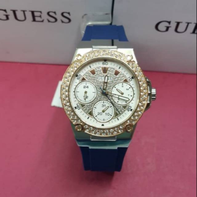 Jam Tangan Wanita Guess W1291L2 Rubber Karet Original Murah