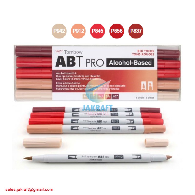 

(5 Pcs) Spidol Kuas Permanent TOMBOW ABT PRO 5 Warna Merah Red Blend Set Dual Brush Pen Maker