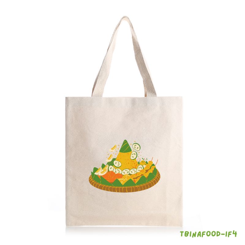 Totebag Kanvas Premium Tas tote Bag Selempang wanita motif makanan