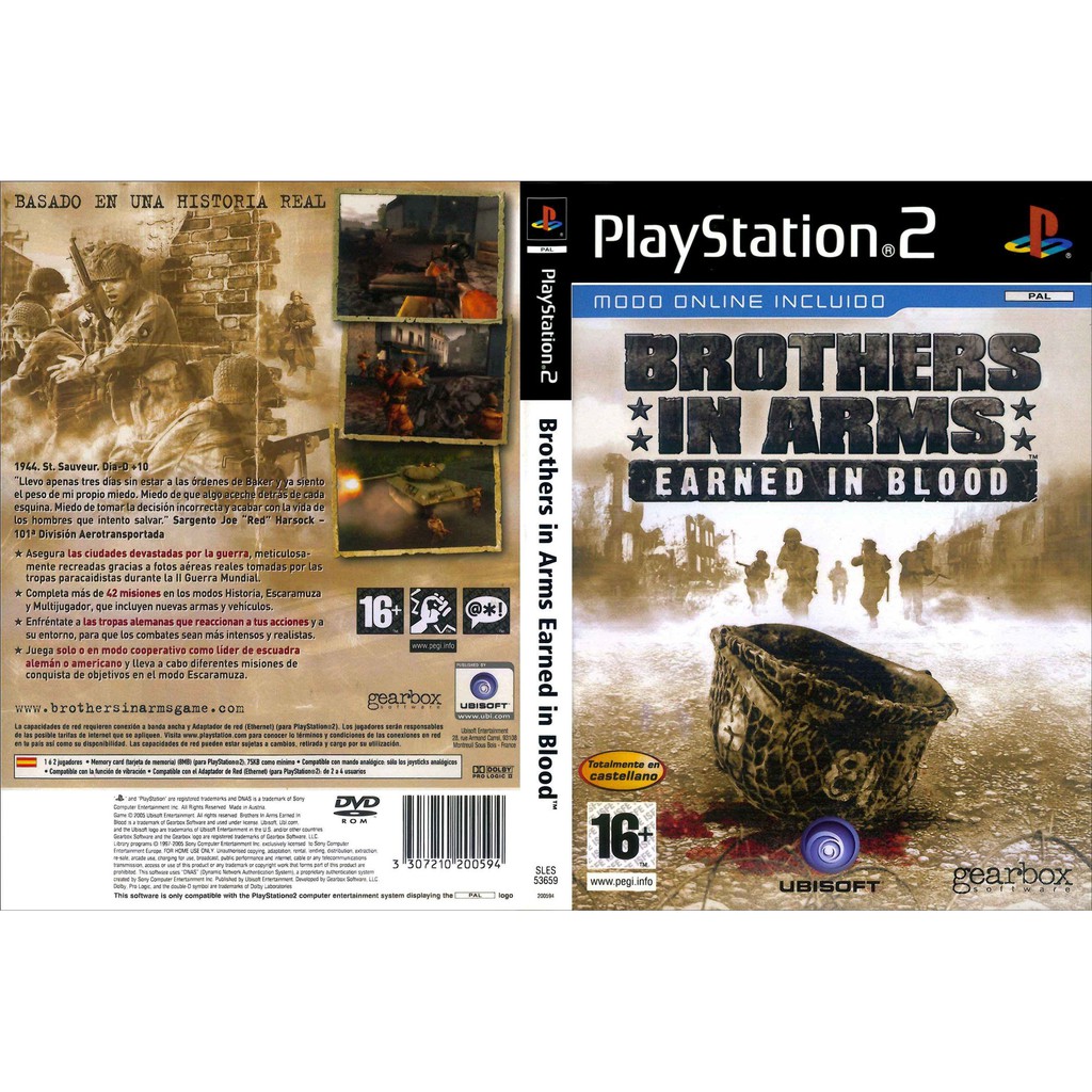 Kaset Ps2 Game Brothers In Arms - Earned In Blood