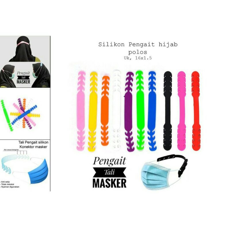 Silikon plastik pengait masker Hijab/konektor masker -tambahan tali masker