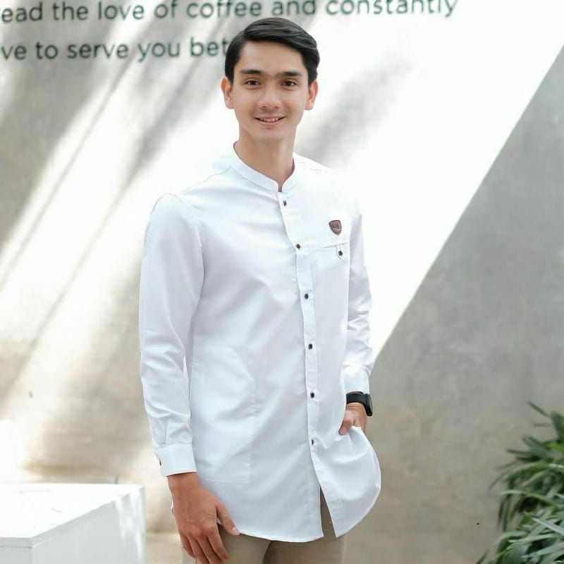 ATASAN BAJU MUSLIM PRIA BAJU KOKO HABAIB KOKO AMU LENGAN PANJANG POLOS BUSANA MUSLIM PRIA COWOK LEBA