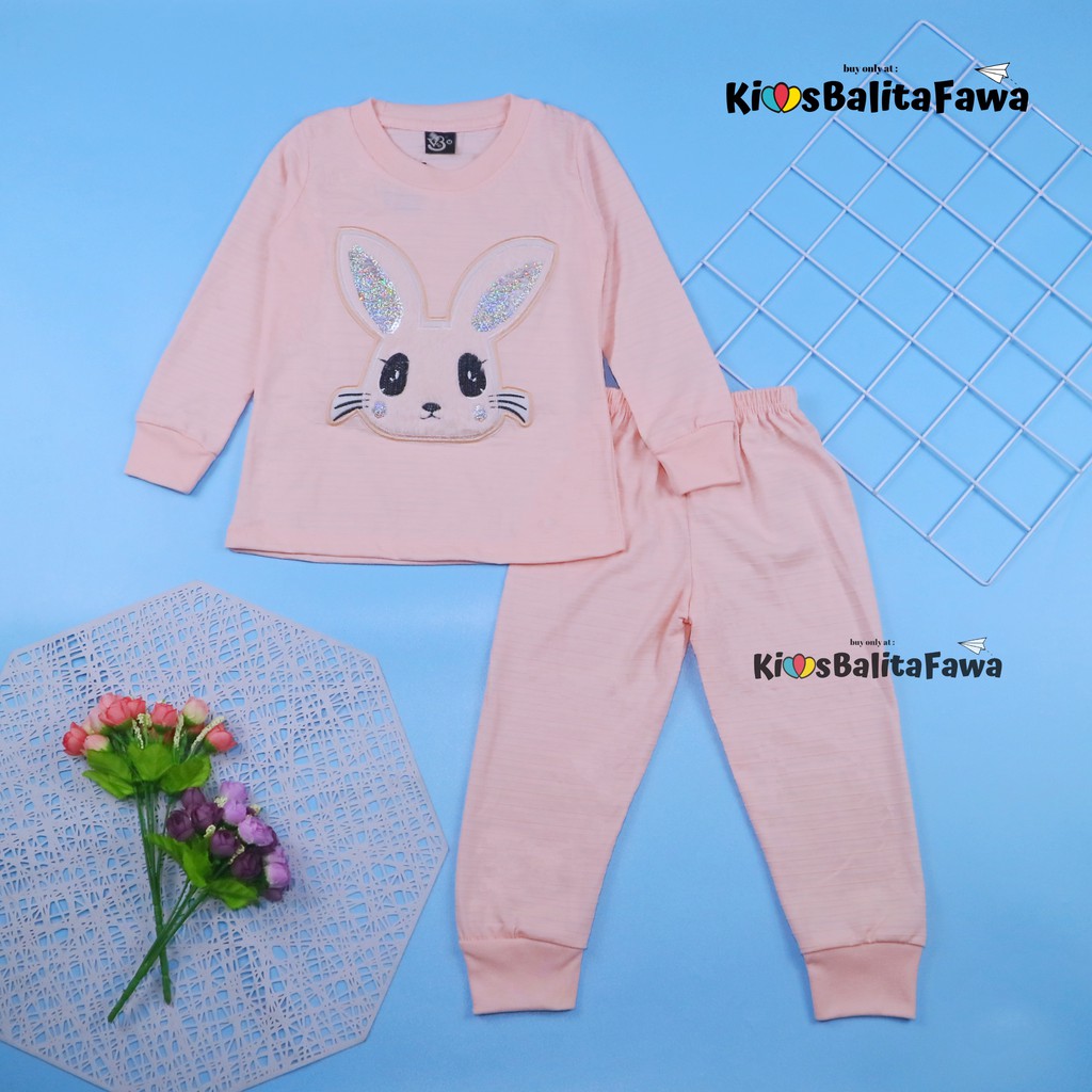 Set Bunny Kids uk Bayi-10 Tahun / EXPORT PREMIUM Setelan Karakter Kaos Piyama Tidur Anak Perempuan