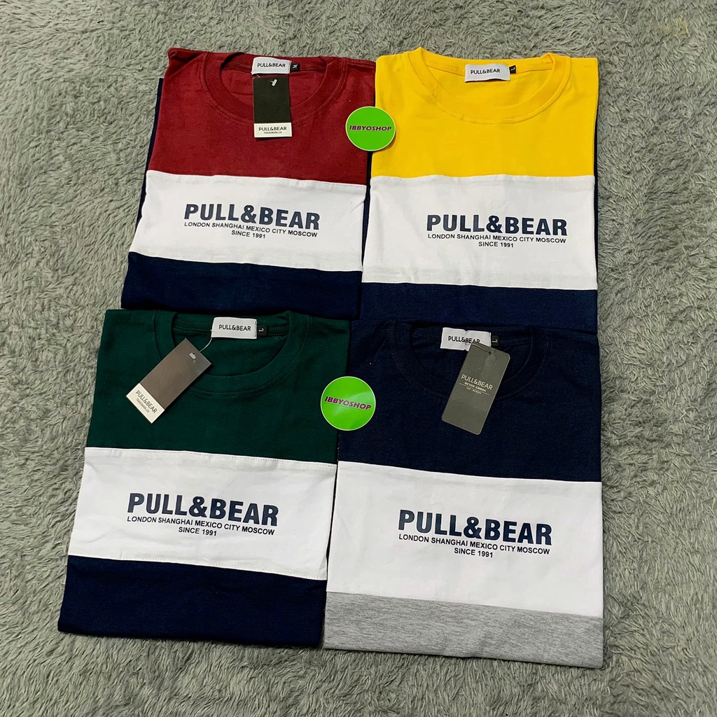 KAOS TSHIRT PULL&amp;BEAR KOMBINASI FULLTAG &amp; LABEL - BANYAK VARIASI WARNA BEST SELLER