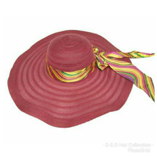 Topi Fashion Topi pantai Wanita Lebar Pita Rainbow Topi Fashion Topi pantai Wanita Lebar Pita Rainbow