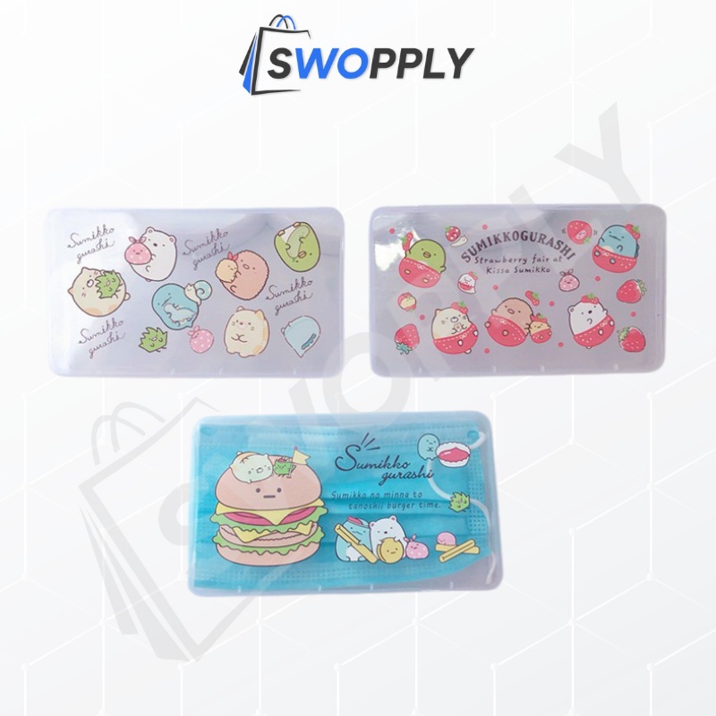 Swopply KTK003 Kotak Masker Karakter  Tempat Penyimpanan Masker Berbahan Plastik Transparan