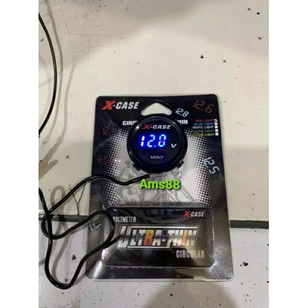 Volt Meter Digital 12Volt Model Bulat Mini Waterproof Universal