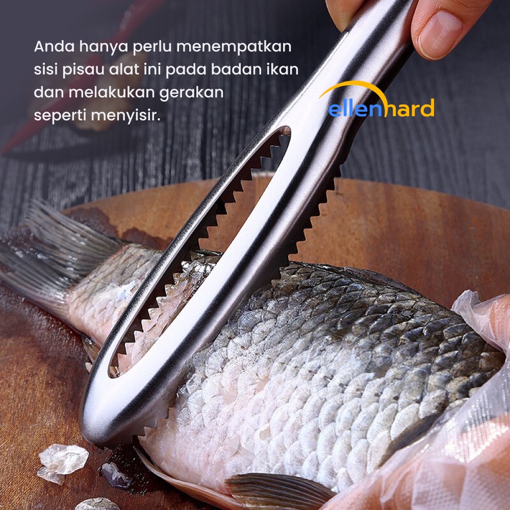 Peeler Pembersih Sisik Ikan Alat Pengupas Sisik Ikan Fish Scale Scraper Stainless