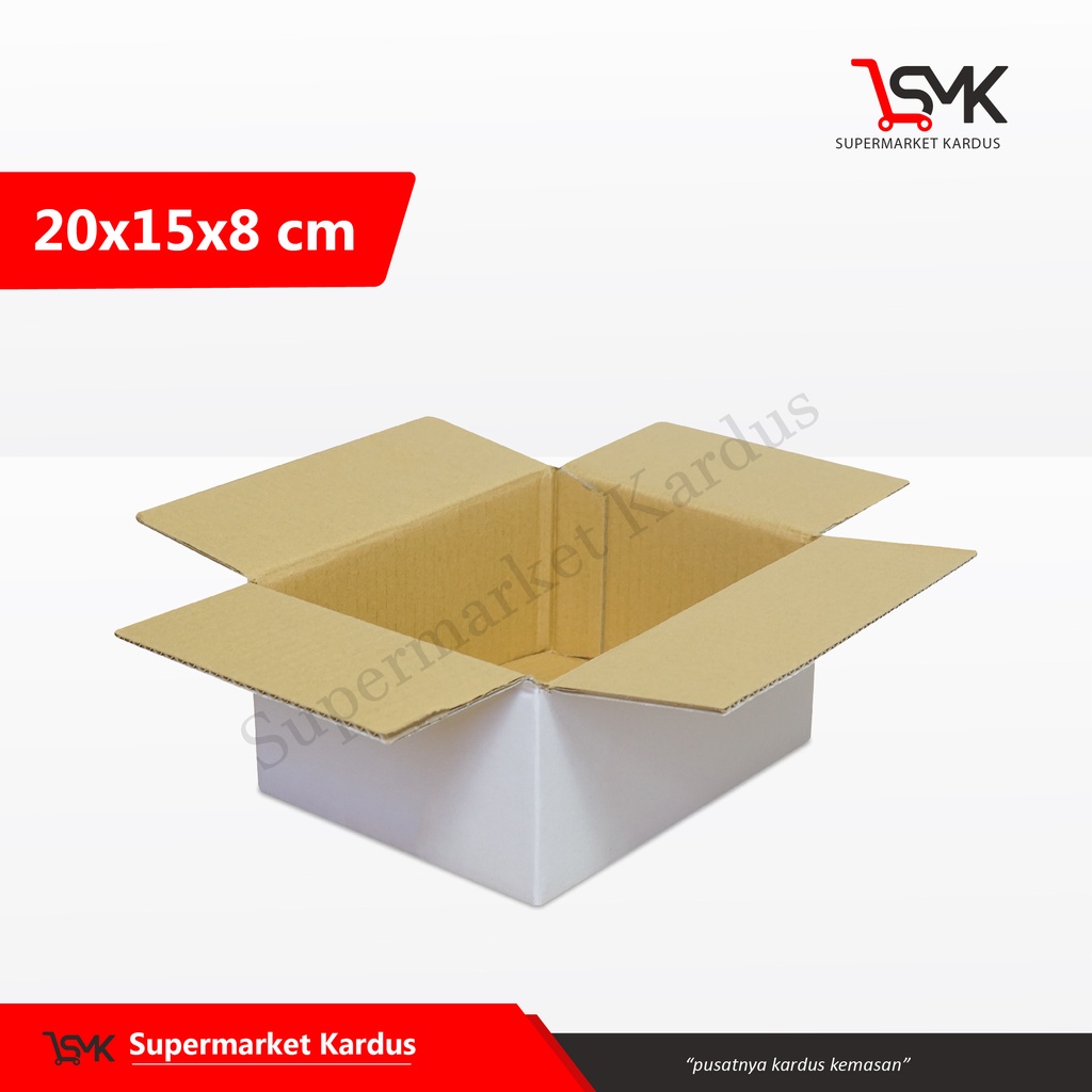 

Box 20x15x8 cm (Mutiara) Karton/Kardus/Paking/kemasan/Normal/BoxNormal/Amdk/BoxAmdk/Hampers/tinggi8